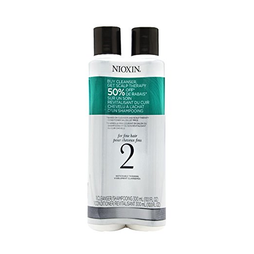 Nioxin System 2 Duo Cleanser   Scalp Therapy, Fine Hair | Noticeably Thinning 2 x 10.1 oz