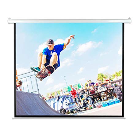 Pyle PRJELMT106 100" Motorized Projector Screen, Electronic Automatic Display, Includes Remote Control