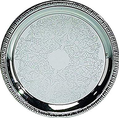 Elegance Silver 8237 Round Silver Plated Tray, 10"