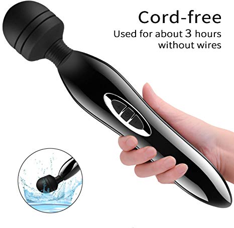 Cordless Wand Massager,Rechargeable Electric Massage Stick for Deep Muscles Pain Relief (Muscle Aches & Personal Sports Recovery)