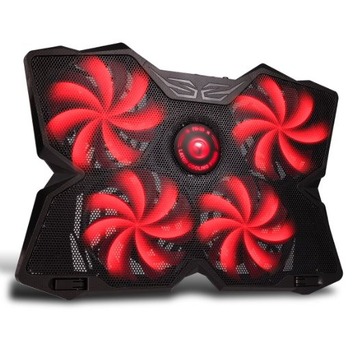 Marvo FN-30 15 - 17 inch Gaming Laptop Powerful Cooling Pad with Four 120mm Fan at 1200 RPM(4 Red Fans)
