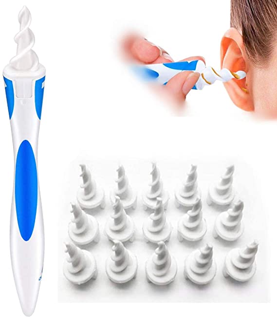 Q-Grips Ear Wax Remover Tool- Safe Ear Wax Removal Tool, 16 Pcs Ear Cleaner Swab Soft Safe Spiral Removal Cleaner q-Grips Ear Pick Clean for Adults and Kids