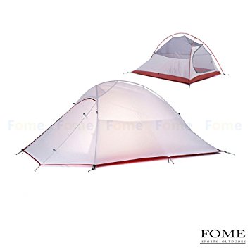 Camping Tent, FOME SPORTS|OUTDOORS 2 Person Double Layer Tent 4 Seasons Outdoor Ultralight Waterproof Tent for Travel Camping One Year Warranty