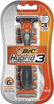 BIC Hybrid Comfort 3 DisposableSystem Shaver Men 6-Count