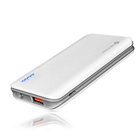 Portable Charger, 5V/2.1A 5000mAh Power Bank External Battery Backup Pack, Mini-Sized with Light Compatible with iPhone Xs/XR/X/8/7/6S/6 and More Android Smartphones (White)
