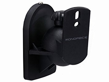 Monoprice 106979 Adjustable Speaker Wall Mount Bracket, Black, Set of 2