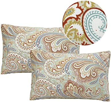 Softta Paisley Design Khaki 1 Pair Pillow Cases (no Filling no Comforter) 20×36 inch 800 Thread Count 100% Egyptian Cotton Silky Soft Satin Pillow Covers for King/Cal King