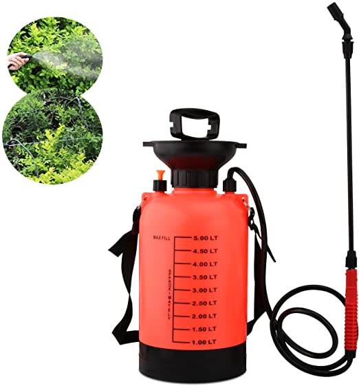 Shiningeyes 1.3 Gallon Lawn and Garden Pump Pressure Sprayer with Pressure Relief Valve