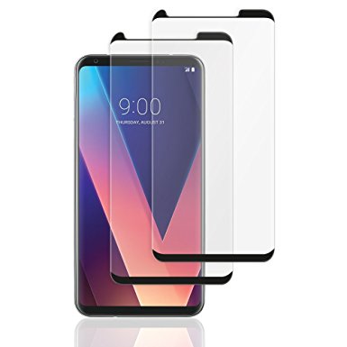 SoMi (2-Pack) LG V30, V30 Plus Ultra Clear HD Tempered Glass Screen Protector w/ install Tabs, 9H Hardness, Premium Protection Shield, Anti-Fingerprint, Bubble Free, 3D Touch Compatible, Case-Friendly
