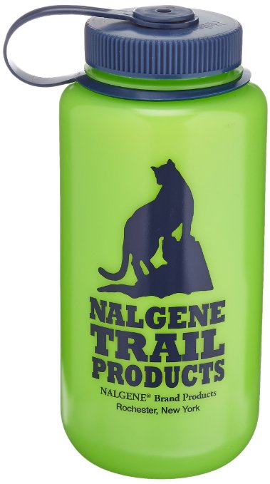 Nalgene HDPE Wide Mouth Loop Top Bottle, Green, 32-Ounce