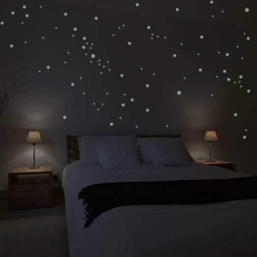 Wandkings wall stickers 250 x fluorescent dots for a starry sky Fluorescent and glow-in-the-dark