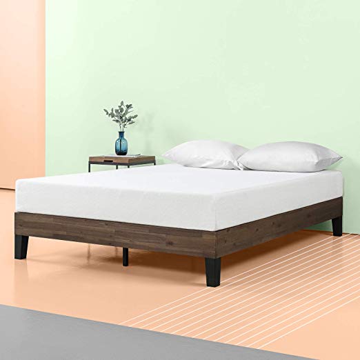 Zinus 12 Inch Acacia Wood Platform Bed, No Boxspring Needed, Wood slat support, Full