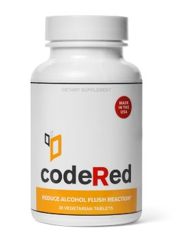 codeRed - Reduce Alcohol Flush Reaction aka Asian Glow With Antioxidants NAC Alpha Lipoic Acid Hesperidin