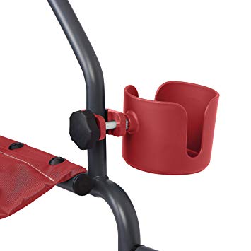 Medline Universal Cup Holder for Rollator Walkers, Transport Chairs, and Wheelchairs, Red