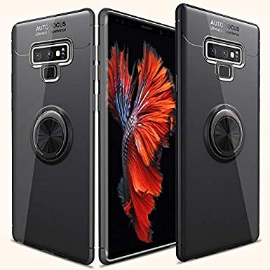 Galaxy Note 9 Case, cresawis [Ring Series] Slim Soft TPU 360° Rotating Ring Kickstand with Magnetic Shockproof Protective Case Cover for Samsung Galaxy Note 9 - Black