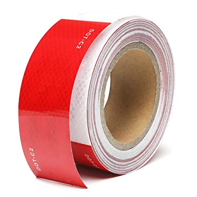 TYLife Reflective Tape Outdoor,DOT-C2 Reflector Tape 2 in x 75ft Red/White Safety Tape for Trailers Cars Trucks High Visibility Conspicuity Tape