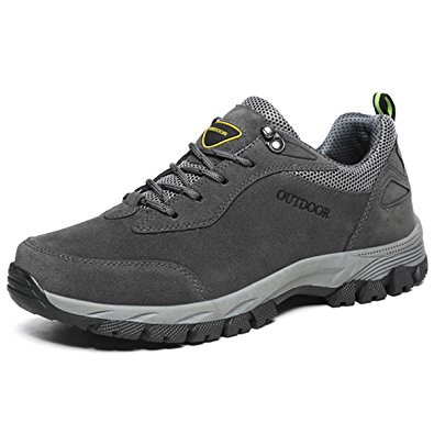 gracosy Men's Hiking Trekking Shoes Mens Trainers Lace-up Lightweight Hiking Boots Low Rise Walking Shoes Anti-Slip Climbing Trail Running Shoes Breathable Outdoor Sports Camping Sneaker