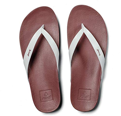 REEF Women's Sandals Cushion Bounce Court | Leather Flip Flops for Women with Cushion Bounce Footbed