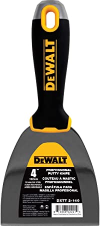 DEWALT 4" Putty Knife | Stainless Steel w/Soft Grip Handle | DXTT-2-140