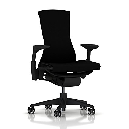 Herman Miller Embody Chair: Fully Adj Arms - Graphite Frame/Base - Translucent Casters