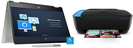 HP Pavilion x360 (i3 10 gen/4GB/256GB SSD/Win 10/MS Office/Alexa Enabled), 14-dh1006TU DeskJet 4729 AIO Ultra Ink Advantage Wireless Colour Printer