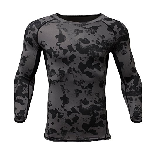 Gash Hao Compression Shirt Long Sleeve Men Running Movement Gym Bodybuilding Camouflage Sport Shirt