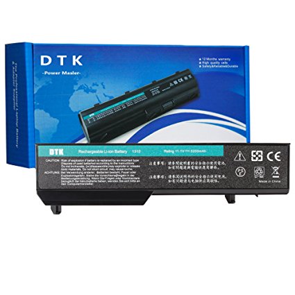 Dtk Laptop Battery for Dell Vostro Pp36s Pp36l 1320 2510 1310 1510 Series, Fits P/n K738h T112c T114c T116c U661h N958c 312-0725 [Li-ion 6-cell 11.1v 5200mah/56wh]