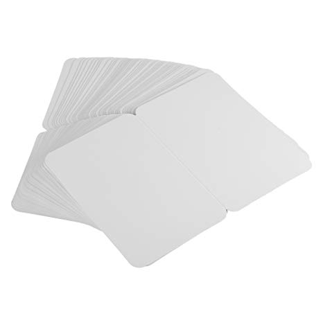 BCP Pack of 50, 4 x 6” Kraft Paper Foldable Blank Cards for DIY Greeting Card/Decoration (White)