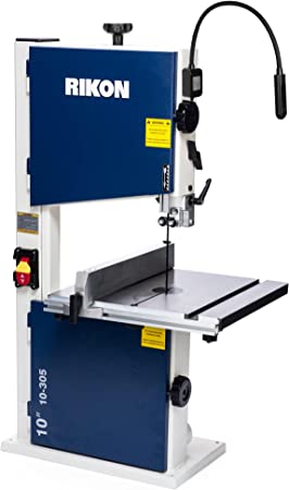 Rikon 1/3 HP 10” Bandsaw with Cast Iron Table, 4-5/8" Re-Saw Capacity and LUNA LED Lamp