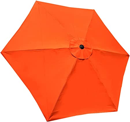 BELLRINO DECOR Replacement STRONG & THICK Umbrella Canopy for 9ft 6 Ribs (Canopy Only) (TANGO ORANGE)