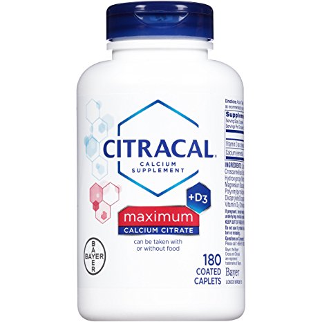 Citracal Maximum Caplets with Vitamin D3, 180-Count Bottle (Packaging May Vary)