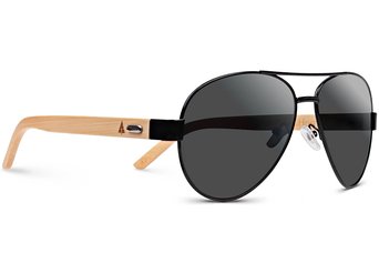 TREEHUT Wooden Bamboo Sunglasses Temples Classic Aviator Retro Metal Frame Top Gun Wood Sunglasses