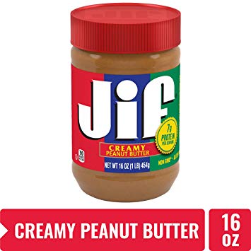 Jif Creamy Peanut Butter, 16 oz. – 7g (7% DV) of Protein per Serving, Smooth, Creamy Texture – No Stir Peanut Butter