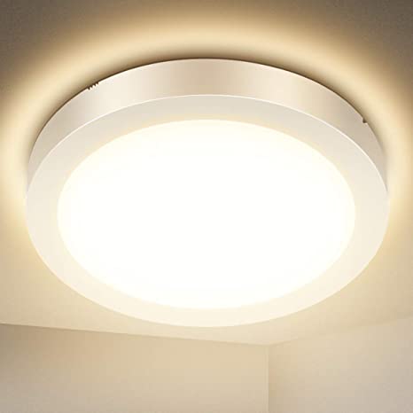 LED Ceiling Light Bathroom Lights Ceiling SOLMORE 18W Ceiling light Fitting IP54 Waterproof 1700LM Warm White 3000K, 120W Equivalent, Ideal for Bathroom Bedroom Kitchen Livingroom Hallway, Ø23CM