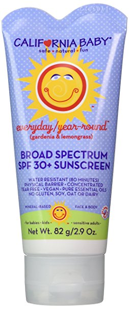 California Baby SPF30  Sunscreen Lotion, Everyday/Year Round, Water Resistant and Hypo-Allergenic, 2.9 Ounce