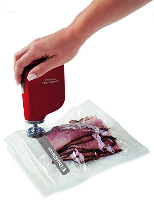 FoodSaver FSFRSH0053 FreshSaver Handheld Vacuum Sealing System, Red