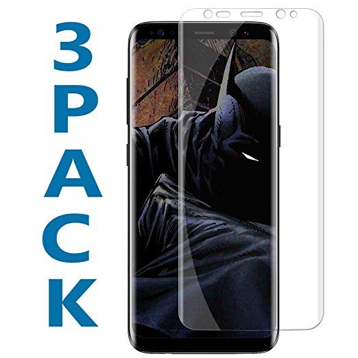 Galaxy S8 Plus Screen Protector [3-Pack], [Anti-Glare] [Anti-Fingerprint] Full Screen Coverage 3D PET HD Screen Protector Film for Samsung Galaxy S8 Plus.
