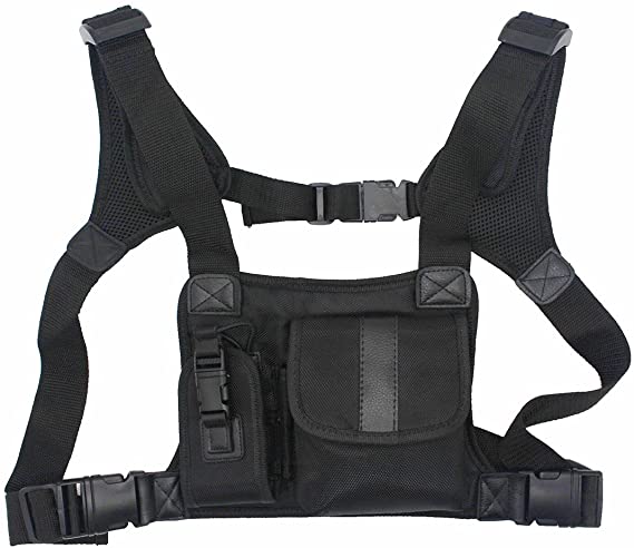 GoodQbuy Universal Radio Harness Chest Rig Bag Pocket Pack Holster Vest for Two Way Radio (Rescue Essentials)