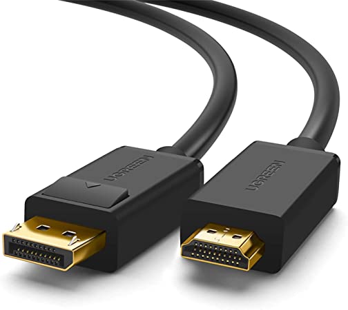 UGREEN Displayport auf HDMI Vergoldet DisplayPort DP zu HDMI Kabel HDTV Kabel UHD 4K für Laptop/ PC mit HDTVs, Beamern, HTC Vive, Displays und Grafikkarten (2m)