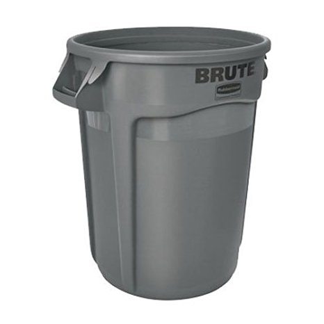 Rubbermaid Commercial Brute LLDPE Round Container without Lid, 32-Gallon, Gray (FG263200GRAY)