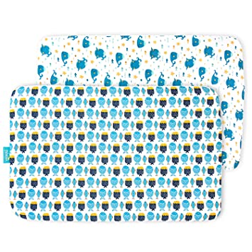 Mini Crib Sheets Fitted, 2 Pack Portable Playard Pack N Play Sheet, Ultra Soft Microfiber Pack and Play Sheets, Whale, Preshrunk