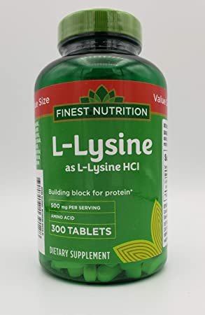 Finest Nutrition L-Lysine 500mg, 300 Tablets