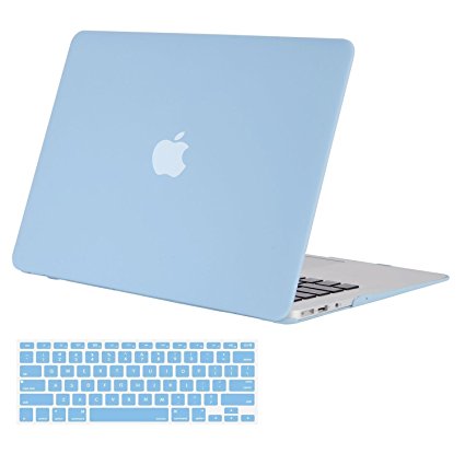 Mosiso Plastic Hard Case with Keyboard Cover for MacBook Air 13 Inch (Models: A1369 and A1466), Airy Blue