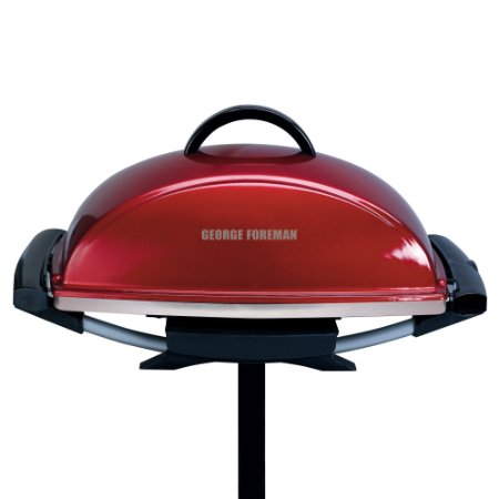 George Foreman GFO201RX Indoor/Outdoor Electric Grill, Red