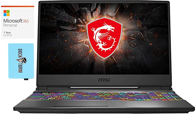 MSI GP65 Leopard 10SEK-048 Gaming and Entertainment Laptop (Intel i7-10750H 6-Core, 16GB RAM, 512GB m.2 SATA SSD, RTX 2060, Win 10 Pro) with MS 365 Personal, Hub