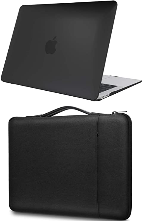 ProCase MacBook Air 13 Inch Hard Shell Case   Sleeve Bag, Compatible with 2020 2019 2018 Release MacBook Air 13 A2179 A1932 -Black