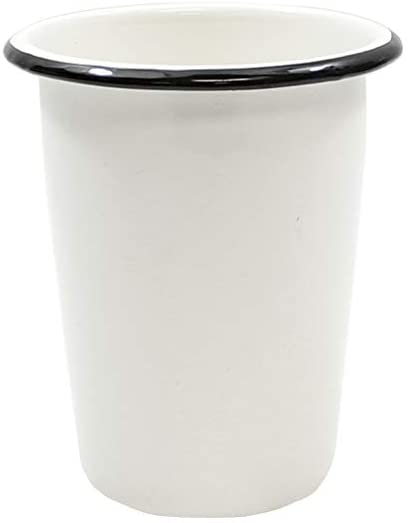 Tablecraft 80011 Enamelware Cup, 17 oz, 4.125" L x 4.125" W x 5" H, White