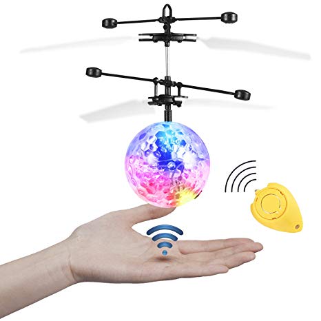 JAMSWALL RC Flying Ball Crystal Flashing LED Light Flying Ball RC Toy RC Infrared Induction Helicopter for Kids, Teenagers Colorful Flyings for Kid's Toy