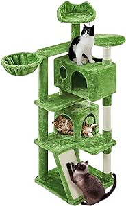 Yaheetech 57in Cat Tree, Cat Tower for Indoor Cats with 2 Door Condo Basket and Sisal Scratching Posts, Cat Furniture for Kittens