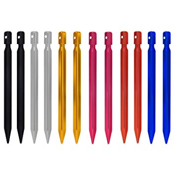 Y Shape Tent Pegs, Colorful Ultralight Outdoor Camping Trip Hiking Aluminum Alloy Tri-cone Shaped Tent Stakes Pegs 18cm for Camping and Hiking